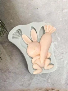 Silikon Form Ostern Hase Design - Hellgrau - Übersicht 1