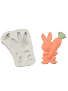 Silikon Form Ostern Hase Design - Hellgrau - Übersicht 2