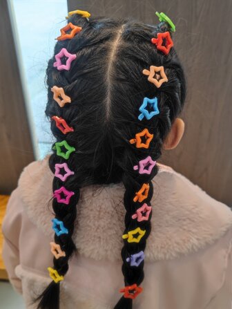 30 个/包儿童女孩彩色五角星发夹，颜色随机，春夏