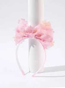 小女童蝴蝶結裝飾髮箍 - 粉色 - 查看 1