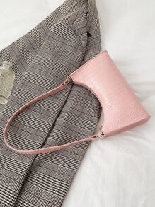 Crocodile Embossed Single Zip Bag