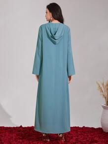 Al Najma Tape & Fringe Detail Djellaba, Modest Kaftan