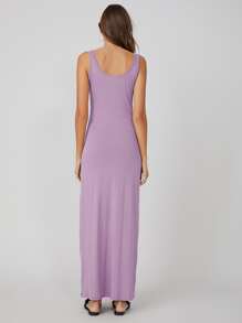 SHEIN BASICS Đầm màu trơn Giải trí - Màu Lilac Tím - Xem 2