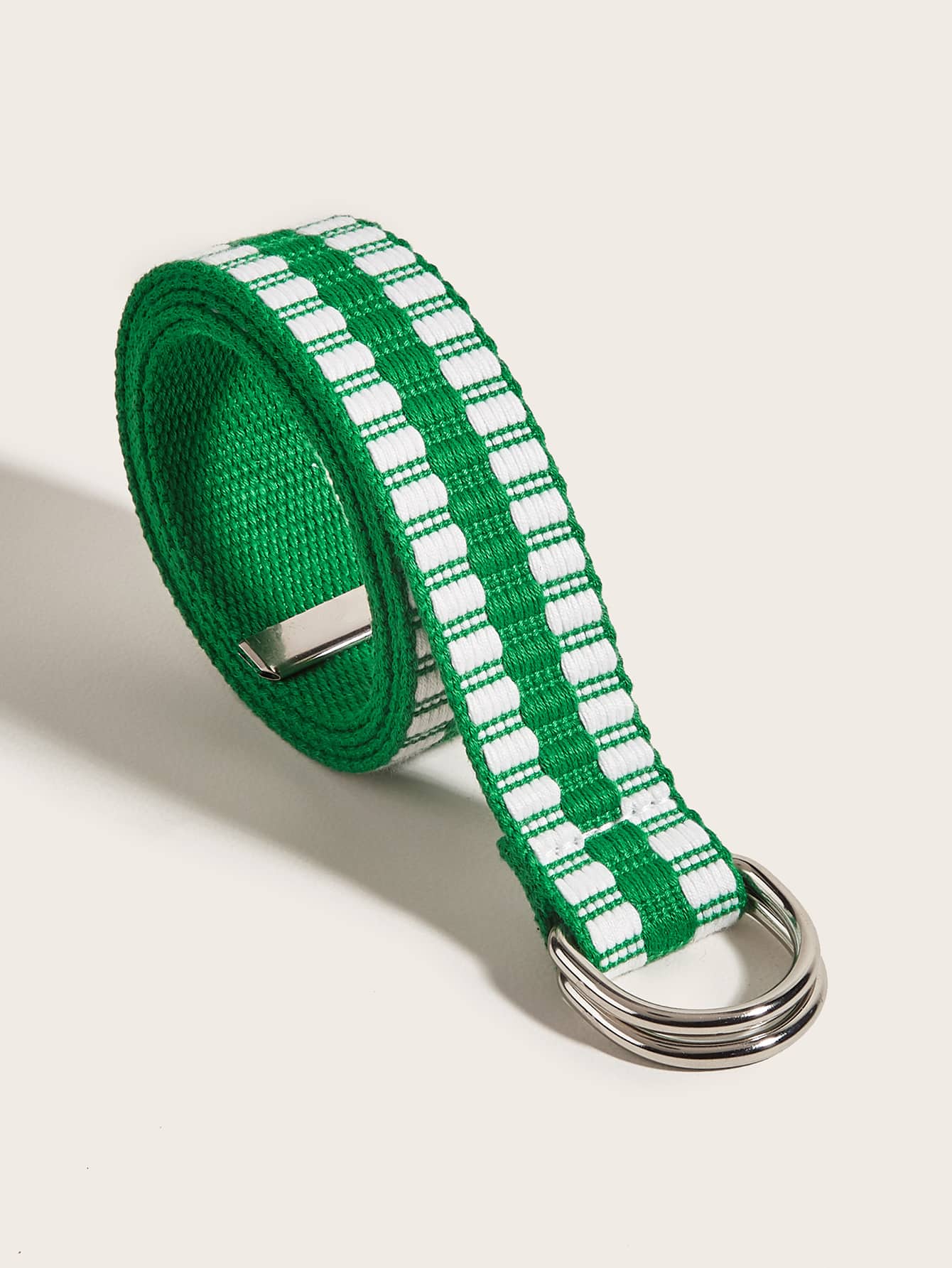 金屬扣軟帶腰帶 - 綠色 - 查看 1