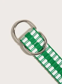 金屬扣軟帶腰帶 - 綠色 - 查看 2