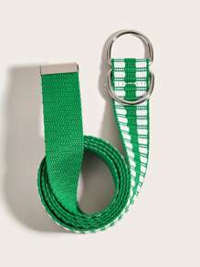 金屬扣軟帶腰帶 - 綠色 - 查看 3