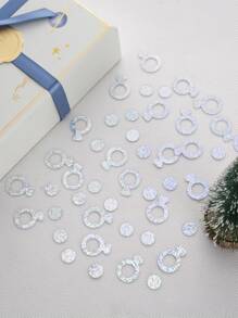 1 gói Hoa giấy ném hình chiếc nhẫn kim cương - Bạc - Xem 1