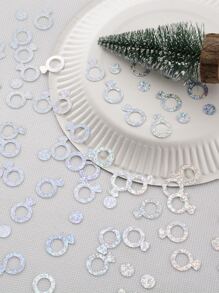 1 gói Hoa giấy ném hình chiếc nhẫn kim cương - Bạc - Xem 2