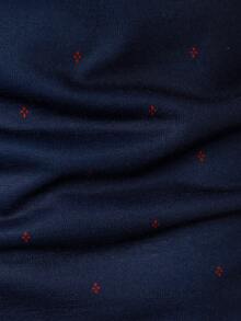 Calvornis Hombres Camisa polo con estampado de cuello en contraste - Azul Marino - Ver 4