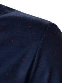 Calvornis Hombres Camisa polo con estampado de cuello en contraste - Azul Marino - Ver 5