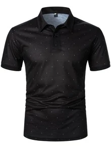 Calvornis Men Allover Print Polo Shirt - Black - View 3
