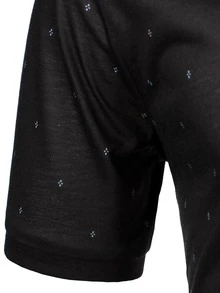 Calvornis Men Allover Print Polo Shirt - Black - View 4
