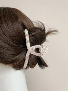 Flower Print Hair Claw Valentine's Day - Pink - View 1