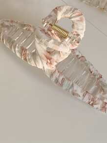 Flower Print Hair Claw Valentine's Day - Pink - View 2