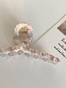 Flower Print Hair Claw Valentine's Day - Pink - View 3