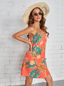 SHEIN Unity Tropical Print Cami Dress - Multicolor - View 5