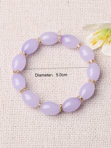 EMERY ROSE 玻璃串珠手鏈 - 紫色 - 查看 3