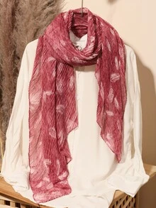 Feather Print Scarf - Multicolor - View 1