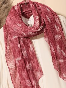 Feather Print Scarf - Multicolor - View 4