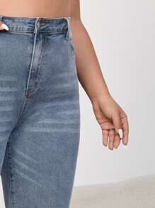 SHEIN Jeans de talle alto bootcut - Lavado ligero - Ver 6