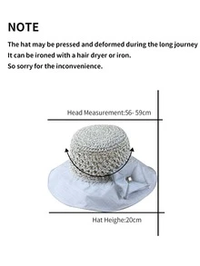 Mũ rơm trang trí hình vuông - Xám - Xem 5