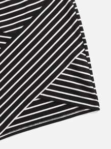 SHEIN Clasi Váy nữ Hội Chữ thập Trọn gói Sọc Thanh lịch - Đen và trắng - Xem 4