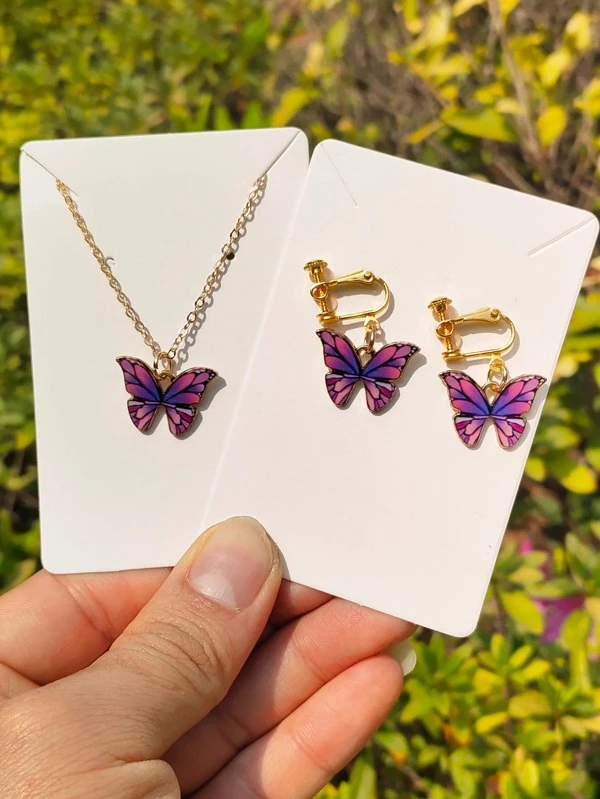 1pair Elegante Color Mariposa Colgantes Pendientes Joyas 1pair Elegante Color Mariposa Colgantes Pendientes Joyas