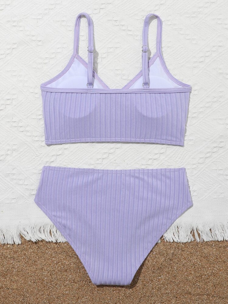 Tween Girl Plain Bikini Set Summer Beach