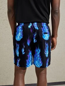 Manfinity Quần Short Nam Dây kéo Túi Ngọn lửa Đường phố - Nhiều màu - Xem 2