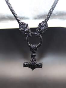 Vòng cổ chi tiết động vật nam - màu đen - Xem 1