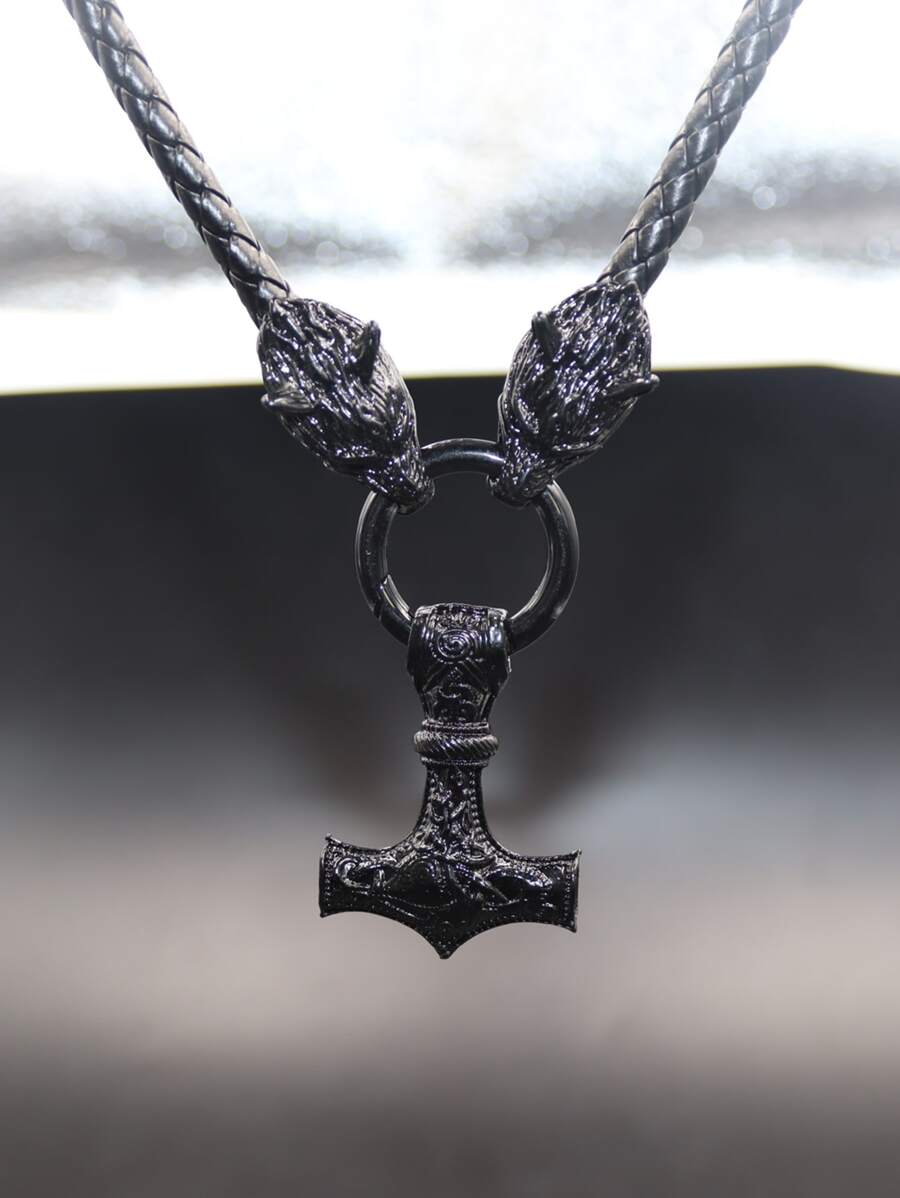 Vòng cổ chi tiết động vật nam - màu đen - Xem 1