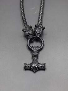 Vòng cổ chi tiết động vật nam - màu đen - Xem 3