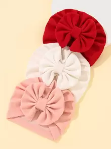 Bebé 3 piezas Envoltura de la cabeza con diseño de lazo - Multicolor - Ver 1