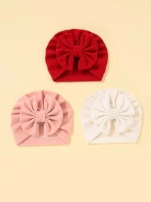 Bebé 3 piezas Envoltura de la cabeza con diseño de lazo - Multicolor - Ver 2