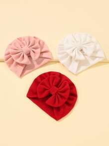 Bebé 3 piezas Envoltura de la cabeza con diseño de lazo - Multicolor - Ver 3