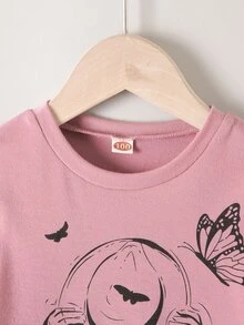 Toddler Girls Figure Graphic Tee - Dusty Pink - View 6
