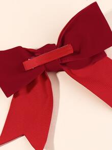 女孩蝴蝶結髮夾 - 紅色 - 查看 3