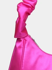 Glitter Bling,Shiny Glamorous,Elegant,Exquisite Minimalist Ruched Satin Bag Pink Dinner Bag,Evening Bag For Party Girl,Woman,For Female Perfect For Party,Wedding,Prom,Dinner/Banquet,For Cocktail Best Gift For Women - Pink - View 7