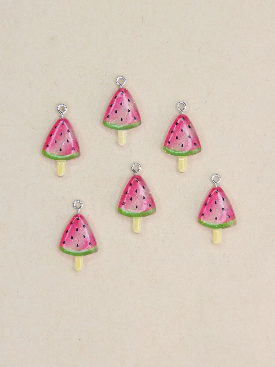 6入組西瓜冰棒吊墜 - 彩色 - 查看 1