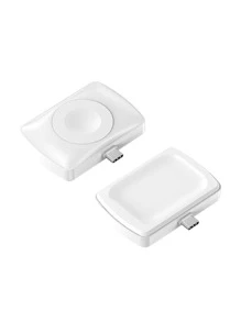 Portable Wireless Charger Compatible With Apple Watch - White - View 2
