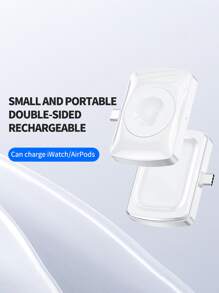 Portable Wireless Charger Compatible With Apple Watch - White - View 5