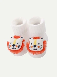 嬰兒獅子裝飾襪子 - 白色 - 查看 2