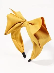 Girls Bow Decor Headband - Yellow - View 1