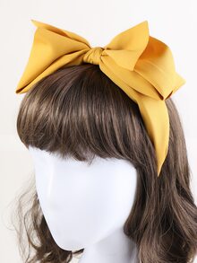 Girls Bow Decor Headband - Yellow - View 2