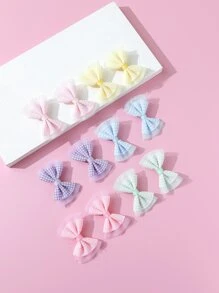 12 cái Bé Gái Mới Biết Đi Nơ Trang Trí Tóc Kẹp - Nhiều màu - Xem 3