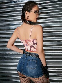 SHEIN ICON 紮染繫帶吊帶上衣 - 彩色 - 查看 2