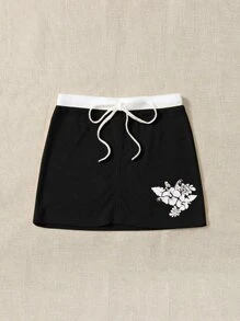 SHEIN ICON Váy nữ Dây kéo Hoa Gợi cảm - màu đen - Xem 3