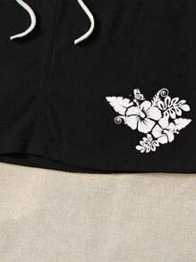 SHEIN ICON Váy nữ Dây kéo Hoa Gợi cảm - màu đen - Xem 4