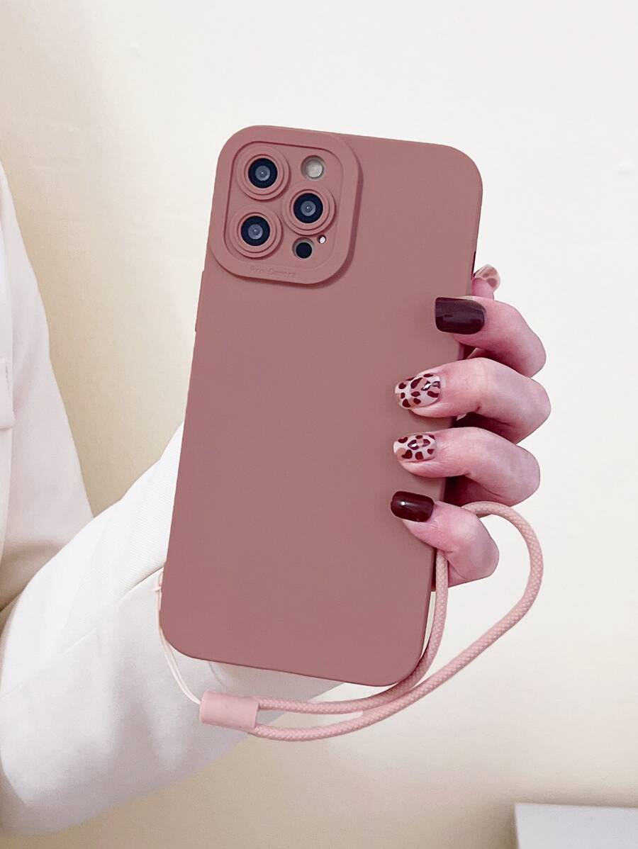 素色手機殼附帶繩子 - 藕粉色 - 查看 1