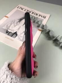 Ốp điện thoại bảo vệ cơ bản với họa tiết lông vũ viền tương phản - Màu Hồng Tươi - Xem 4